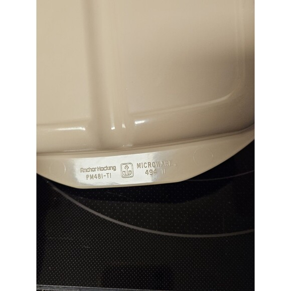 Vtg Anchor Hocking MicroWare Versatility Divided Pan Bowl Dish  W/ Lid #PM481-T1 - Picture 10 of 10